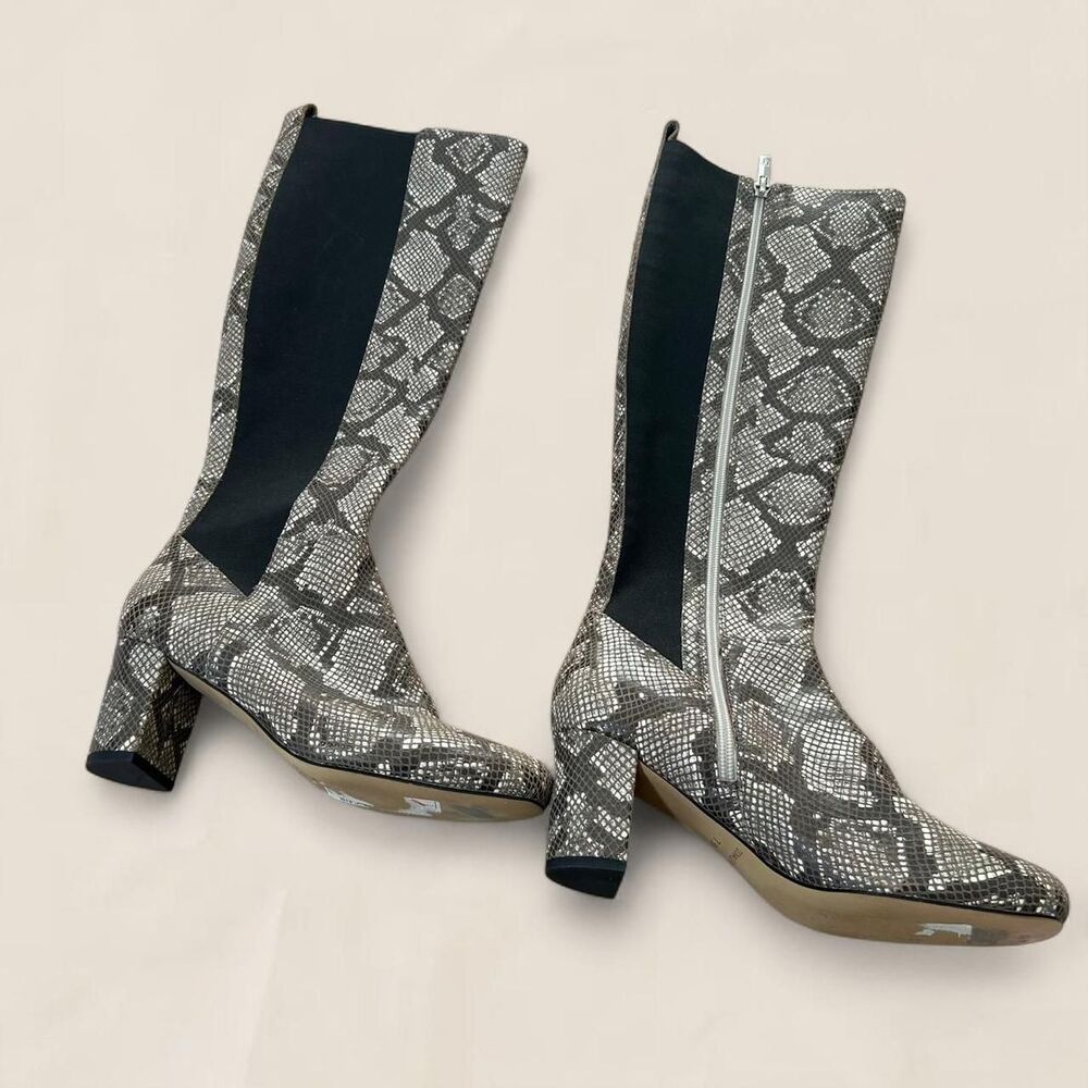 Donald J Pliner grey python snakeskin leather Par… - image 3